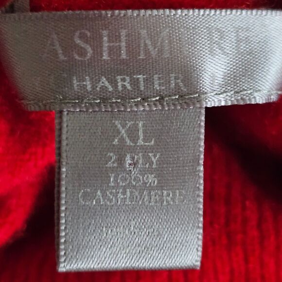 Luxury Red 100% Cashmere Turtleneck Sweater XL 2 Ply Jumper Pullover Cashmere - Picture 6 of 8